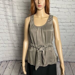 Jacob Silk Sleeveless Top Grey Brown Size S